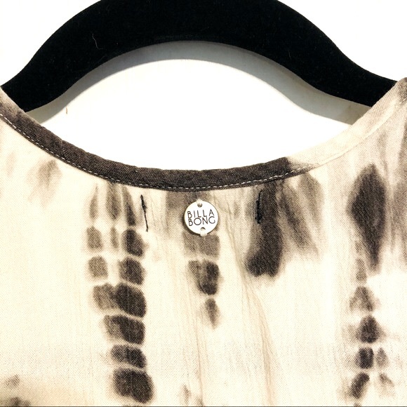 Billabong Black and White Bohemian style Tie Dye Button Down Tunic XS - Picture 7 of 8